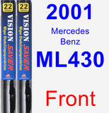 Front Wiper Blade Pack for 2001 Mercedes-Benz ML430 - Vision Saver