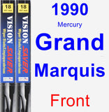 Front Wiper Blade Pack for 1990 Mercury Grand Marquis - Vision Saver