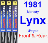 Front & Rear Wiper Blade Pack for 1981 Mercury Lynx - Vision Saver