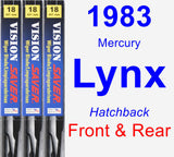 Front & Rear Wiper Blade Pack for 1983 Mercury Lynx - Vision Saver