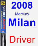 Driver Wiper Blade for 2008 Mercury Milan - Vision Saver