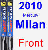 Front Wiper Blade Pack for 2010 Mercury Milan - Vision Saver