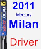 Driver Wiper Blade for 2011 Mercury Milan - Vision Saver