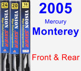 Front & Rear Wiper Blade Pack for 2005 Mercury Monterey - Vision Saver