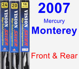 Front & Rear Wiper Blade Pack for 2007 Mercury Monterey - Vision Saver