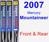 Front & Rear Wiper Blade Pack for 2007 Mercury Mountaineer - Vision Saver