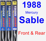 Front & Rear Wiper Blade Pack for 1988 Mercury Sable - Vision Saver