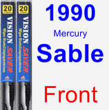 Front Wiper Blade Pack for 1990 Mercury Sable - Vision Saver