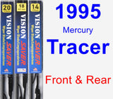 Front & Rear Wiper Blade Pack for 1995 Mercury Tracer - Vision Saver