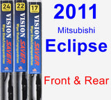 Front & Rear Wiper Blade Pack for 2011 Mitsubishi Eclipse - Vision Saver