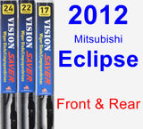 Front & Rear Wiper Blade Pack for 2012 Mitsubishi Eclipse - Vision Saver