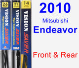 Front & Rear Wiper Blade Pack for 2010 Mitsubishi Endeavor - Vision Saver
