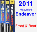 Front & Rear Wiper Blade Pack for 2011 Mitsubishi Endeavor - Vision Saver