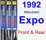 Front & Rear Wiper Blade Pack for 1992 Mitsubishi Expo - Vision Saver