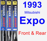 Front & Rear Wiper Blade Pack for 1993 Mitsubishi Expo - Vision Saver