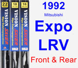 Front & Rear Wiper Blade Pack for 1992 Mitsubishi Expo LRV - Vision Saver