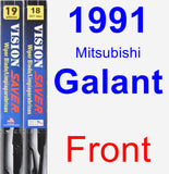 Front Wiper Blade Pack for 1991 Mitsubishi Galant - Vision Saver