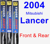 Front & Rear Wiper Blade Pack for 2004 Mitsubishi Lancer - Vision Saver