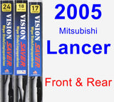 Front & Rear Wiper Blade Pack for 2005 Mitsubishi Lancer - Vision Saver