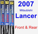 Front & Rear Wiper Blade Pack for 2007 Mitsubishi Lancer - Vision Saver