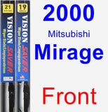 Front Wiper Blade Pack for 2000 Mitsubishi Mirage - Vision Saver