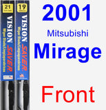 Front Wiper Blade Pack for 2001 Mitsubishi Mirage - Vision Saver