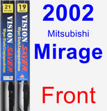 Front Wiper Blade Pack for 2002 Mitsubishi Mirage - Vision Saver