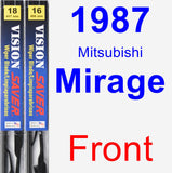 Front Wiper Blade Pack for 1987 Mitsubishi Mirage - Vision Saver