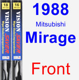 Front Wiper Blade Pack for 1988 Mitsubishi Mirage - Vision Saver