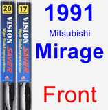 Front Wiper Blade Pack for 1991 Mitsubishi Mirage - Vision Saver