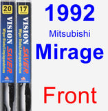 Front Wiper Blade Pack for 1992 Mitsubishi Mirage - Vision Saver