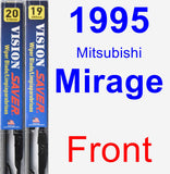 Front Wiper Blade Pack for 1995 Mitsubishi Mirage - Vision Saver