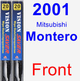 Front Wiper Blade Pack for 2001 Mitsubishi Montero - Vision Saver