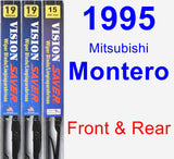 Front & Rear Wiper Blade Pack for 1995 Mitsubishi Montero - Vision Saver