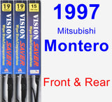 Front & Rear Wiper Blade Pack for 1997 Mitsubishi Montero - Vision Saver