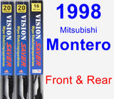 Front & Rear Wiper Blade Pack for 1998 Mitsubishi Montero - Vision Saver