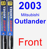 Front Wiper Blade Pack for 2003 Mitsubishi Outlander - Vision Saver