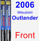 Front Wiper Blade Pack for 2006 Mitsubishi Outlander - Vision Saver