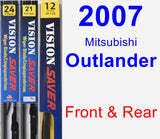 Front & Rear Wiper Blade Pack for 2007 Mitsubishi Outlander - Vision Saver