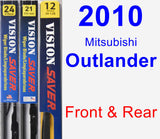 Front & Rear Wiper Blade Pack for 2010 Mitsubishi Outlander - Vision Saver