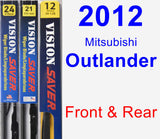 Front & Rear Wiper Blade Pack for 2012 Mitsubishi Outlander - Vision Saver