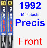 Front Wiper Blade Pack for 1992 Mitsubishi Precis - Vision Saver