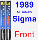 Front Wiper Blade Pack for 1989 Mitsubishi Sigma - Vision Saver