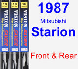 Front & Rear Wiper Blade Pack for 1987 Mitsubishi Starion - Vision Saver