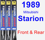 Front & Rear Wiper Blade Pack for 1989 Mitsubishi Starion - Vision Saver