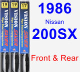 Front & Rear Wiper Blade Pack for 1986 Nissan 200SX - Vision Saver