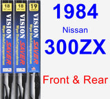 Front & Rear Wiper Blade Pack for 1984 Nissan 300ZX - Vision Saver