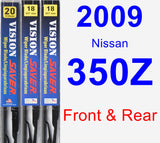 Front & Rear Wiper Blade Pack for 2009 Nissan 350Z - Vision Saver