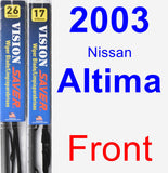 Front Wiper Blade Pack for 2003 Nissan Altima - Vision Saver