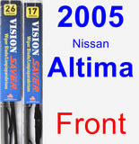 Front Wiper Blade Pack for 2005 Nissan Altima - Vision Saver